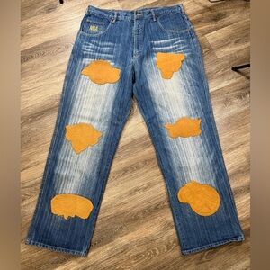 2000s NBA Teams Basketball Patches Straight Jeans 40x35 Y2K Sports Collectibles